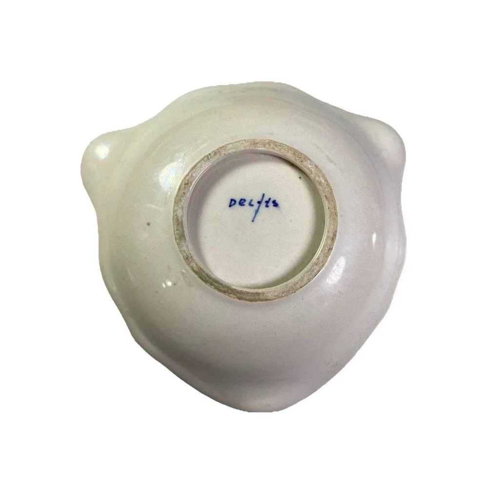Vintage Royal Delft Ashtray Noordwijk aan Zee Holland Blue White Sailboat 5